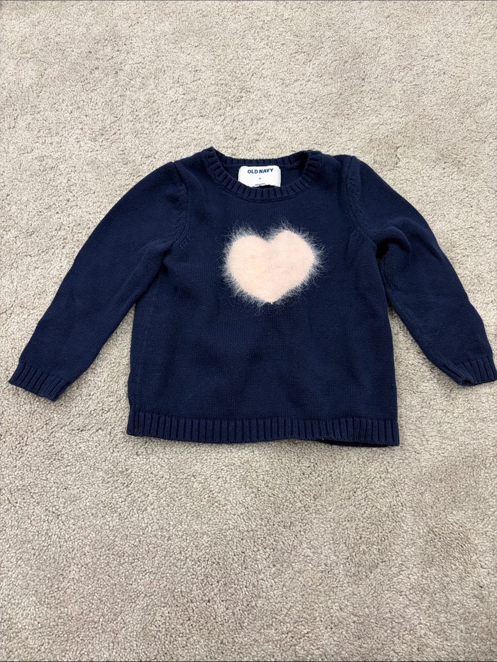 Old Navy Fuzzy Heart Sweater